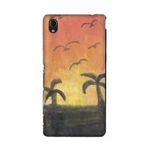 Silhouette beach-Sunset view Casing HP