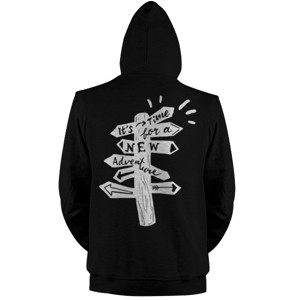 Jaket Hoodie Time For New Adventure - Girl - Black