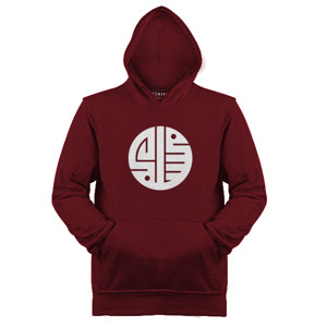 Jaket Hoodie Muslim Circle White-RedMaroon HD