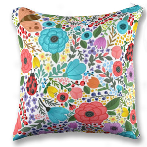 Bantal Flower Handrawn