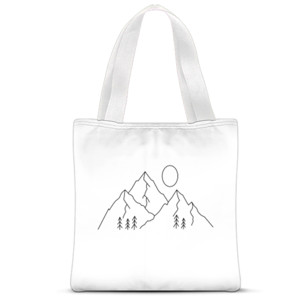 Tas Tote Fullprint Tote bag - lineart mountain