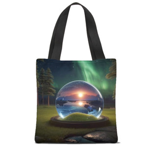 Tas Tote Fullprint crystall globe bag