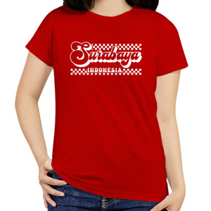 Kaos Surabaya Tipografi Retro Putih