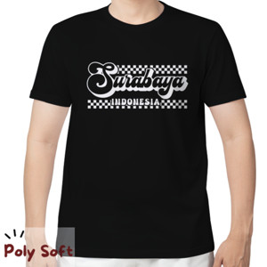 Kaos Surabaya Tipografi Retro Putih