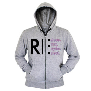 Hoodie Zipper Reduce Reuse Recycle Repeat