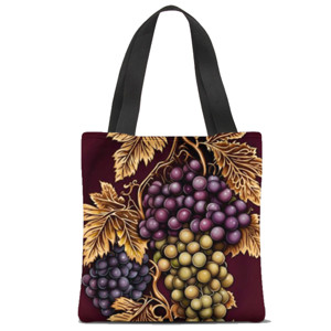 Tas Tote Fullprint Buah anggur batik style