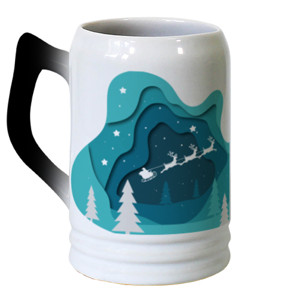 Mug Jumbo kereta santa & rusa kutub
