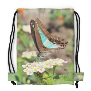 Tas Serut Fullprint Blue-Brown Butterfly