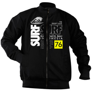 Jaket Bomber Kaos Surfing - Pantai Kuta Bali (CLSRF01)