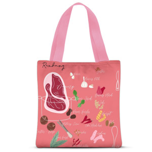 Tas Tote Fullprint Tote bag motif Rendang