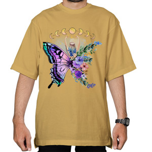 Kaos Oversize Kaos Cewe Keren, Tema Kupu-kupu Lucu 06