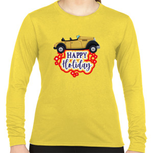 Kaos Kaos Cewe Happy Holiday - Editable