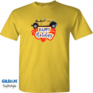 Kaos Kaos Cewe Happy Holiday - Editable