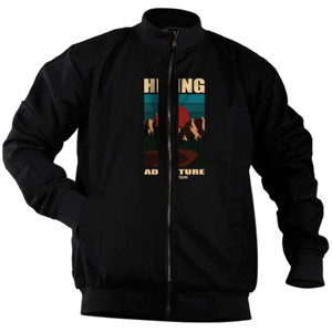 Jaket Bomber Retro Hiking Adventure In Mountain