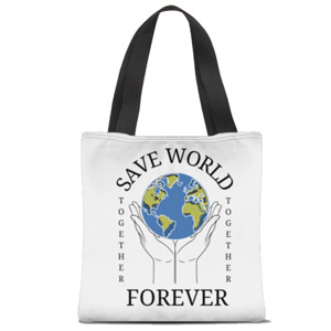 Tas Tote Fullprint Save World Together
