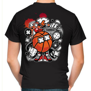 Kaos hoodie motif basket