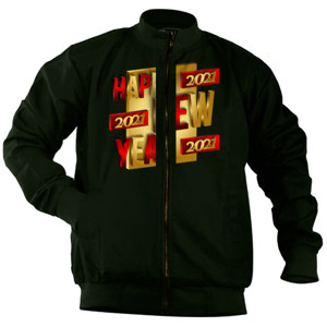 Jaket Bomber Happy New Year 2021 Gold