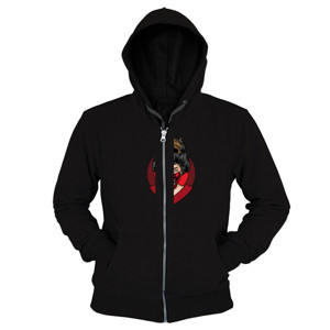 Hoodie Zipper Geisha topeng