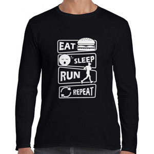 Kaos lengan panjang runner repeat