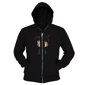 Hoodie Zipper Detective Conan terkejut