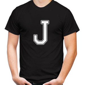Kaos Kaos Hitam Huruf J Keren