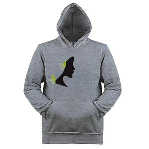 Jaket Hoodie KAOS DISTRO SILHOUTTE WOMAN WITH STYLIZED FLOWER