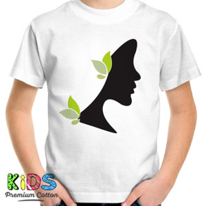 Kaos KAOS DISTRO SILHOUTTE WOMAN WITH STYLIZED FLOWER