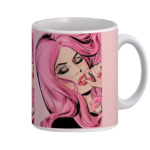 Mug pretty lady cry