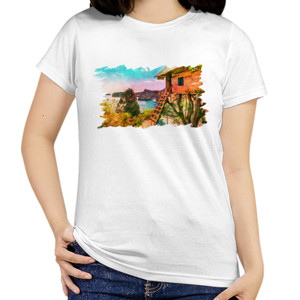 Kaos Rumah Pantai - Kaos Elegan - Kaos Wanita Keren