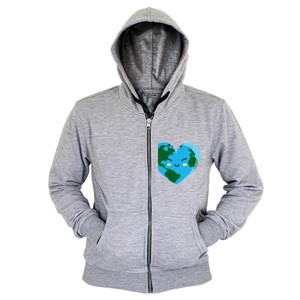 Hoodie Zipper Love Earth