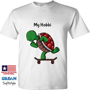 Kaos Kartun Lucu Kura-kura Sketboard