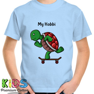 Kaos Kartun Lucu Kura-kura Sketboard