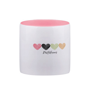 Mug Mug putih love warna warni