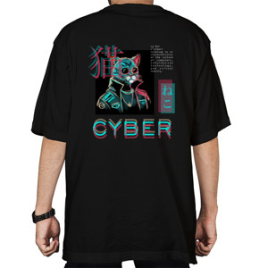 Kaos Oversize Cyber Cat