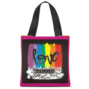 Tas Tote Fullprint LOVE RAINBOW