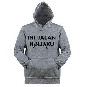 Jaket Hoodie INI JALAN NONJAKU | billiArt - black font