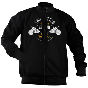 Jaket Bomber Two Wheels Forever Awsome Move the Soul
