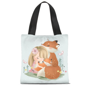 Tas Tote Fullprint GIRL WITH FOX