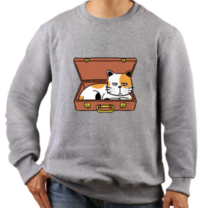 Jaket Sweater Cat in Suitcase