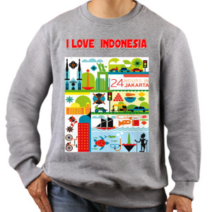 Jaket Sweater i love indonesia