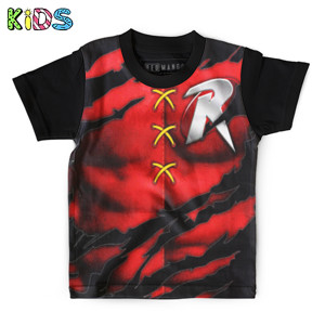 Kaos Anak Full-Print Baju Kaos Anak Murah Robin Ripped Chest Inspired