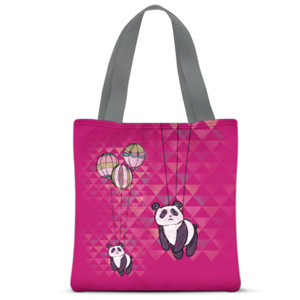 Tas Tote Fullprint Panda Fly Bag