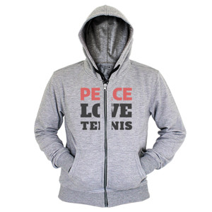 Hoodie Zipper Peace Love Tennis