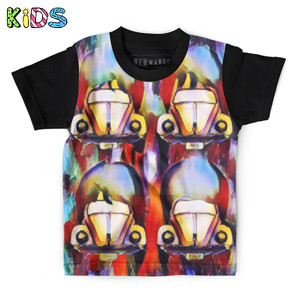 Kaos Anak Full-Print Baju Kaos Anak Mobil Kodok Antik