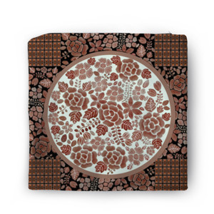 Sarung Bantal Marroni Dasar Hitam