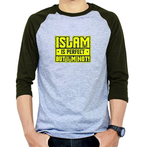 Kaos Raglan kaos lengan 3/4 cowok islami