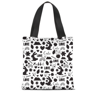 Tas Tote Fullprint Kelinci yang lucu