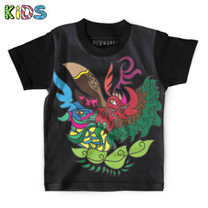 Kaos Anak Full-Print Abstract toucan in floral doodle