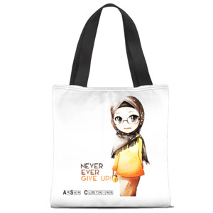 Tas Tote Fullprint Tas Tote - Never Ever Give Up