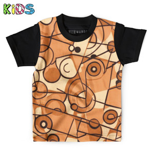 Kaos Anak Full-Print Garis Abstrak 12